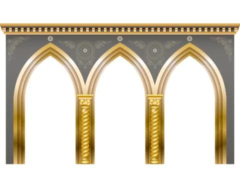 Arcade in oriental style Stock Illustration