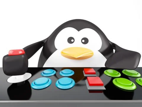 Arcade penguin Stock Illustration