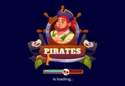 Arcade pirate game countdown loading bar screen Stock Illustration
