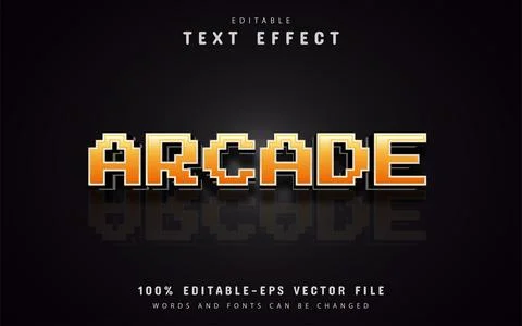Arcade pixel text effects Stock Illustration