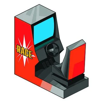 Arcade racing machine illustrative vector design Stock Illustration