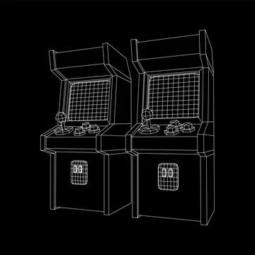 Arcade retro game machine vector Stock Illustration