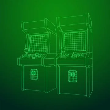 Arcade retro game machine vector Stock Illustration