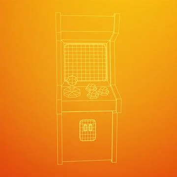 Arcade retro game machine vector Stock Illustration