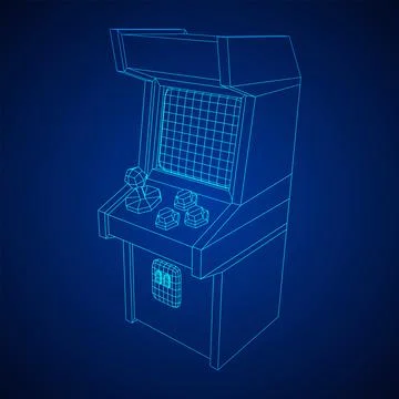 Arcade retro game machine vector Stock Illustration