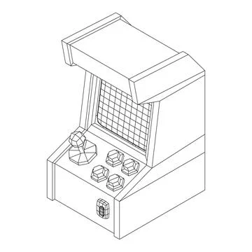 Arcade retro game machine vector Stock Illustration