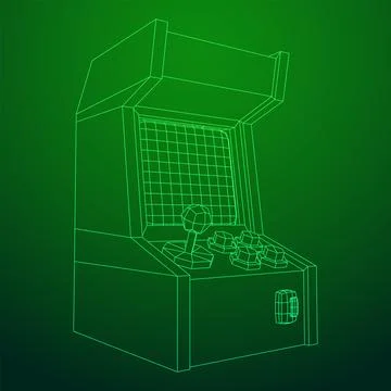 Arcade retro game machine vector Stock Illustration