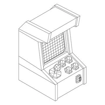 Arcade retro game machine vector Stock Illustration