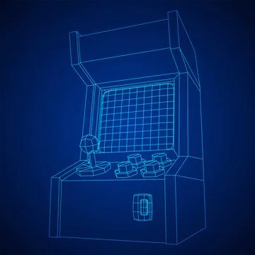 Arcade retro game machine vector Stock Illustration