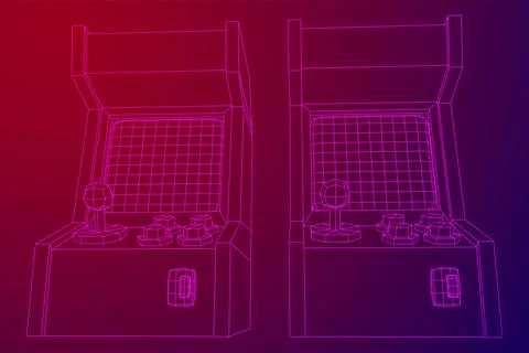 Arcade retro game machine vector Stock Illustration