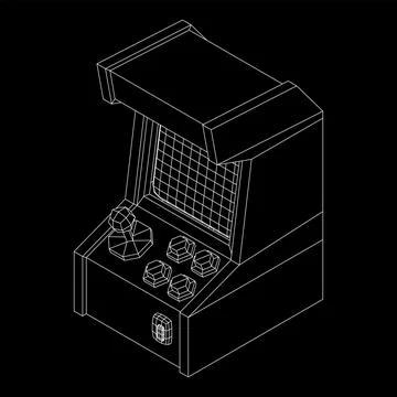 Arcade retro game machine vector Stock Illustration