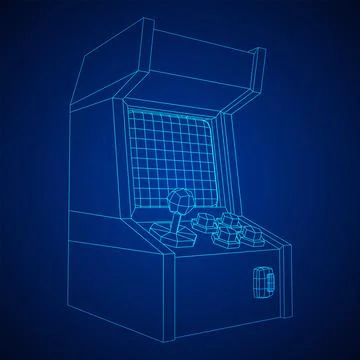 Arcade retro game machine vector Stock Illustration