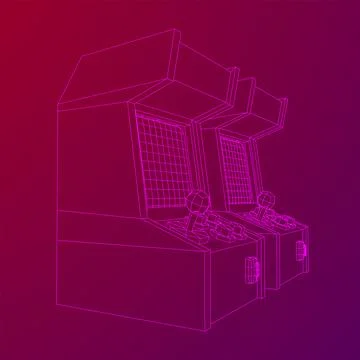 Arcade retro game machine vector Stock Illustration