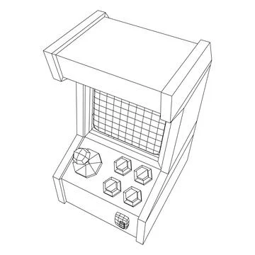Arcade retro game machine vector Stock Illustration