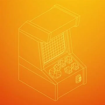 Arcade retro game machine vector Stock Illustration