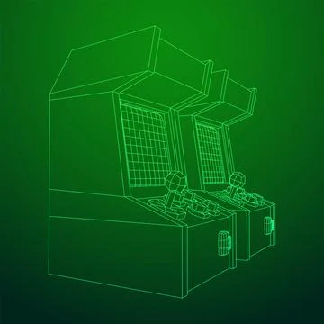 Arcade retro game machine vector Stock Illustration