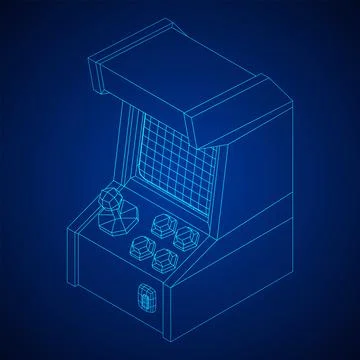 Arcade retro game machine vector Stock Illustration
