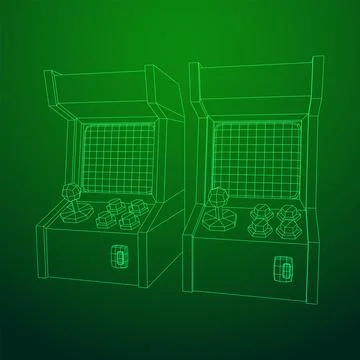Arcade retro game machine vector Stock Illustration
