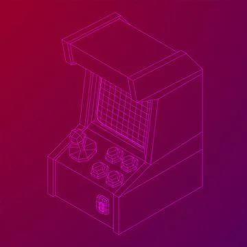 Arcade retro game machine vector Stock Illustration