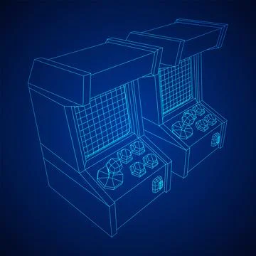 Arcade retro game machine vector Stock Illustration
