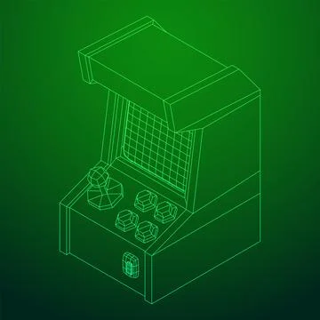 Arcade retro game machine vector Stock Illustration