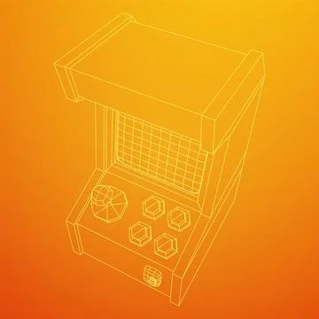 Arcade retro game machine vector Stock Illustration
