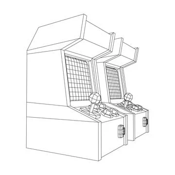 Arcade retro game machine vector Stock Illustration