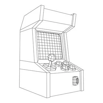 Arcade retro game machine vector Stock Illustration