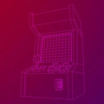 Arcade retro game machine vector Stock Illustration
