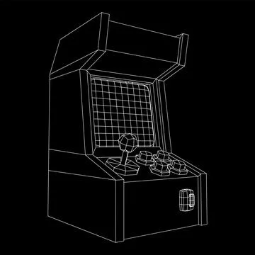 Arcade retro game machine vector Stock Illustration