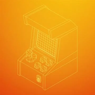 Arcade retro game machine vector Stock Illustration