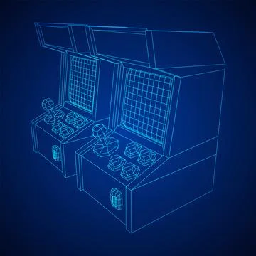 Arcade retro game machine vector Stock Illustration