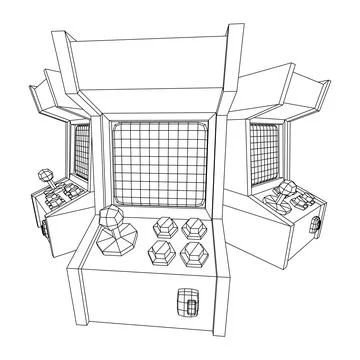 Arcade retro game machine vector Stock Illustration