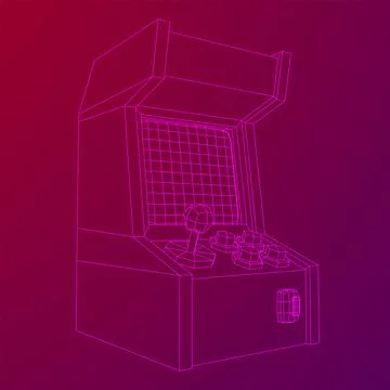 Arcade retro game machine vector Stock Illustration
