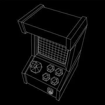 Arcade retro game machine vector Stock Illustration