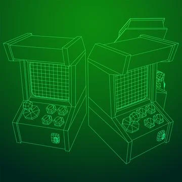 Arcade retro game machine vector Stock Illustration