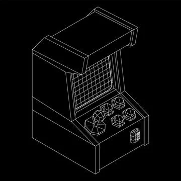 Arcade retro game machine vector Stock Illustration