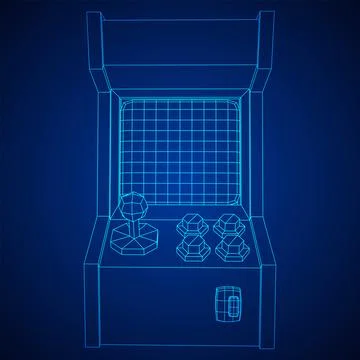 Arcade retro game machine vector Stock Illustration