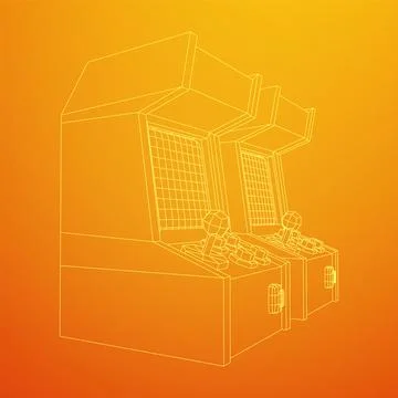 Arcade retro game machine vector Stock Illustration