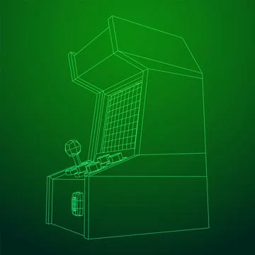 Arcade retro game machine vector Stock Illustration