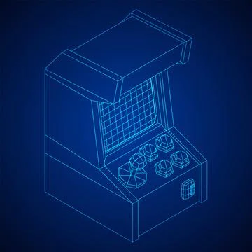 Arcade retro game machine vector Stock Illustration