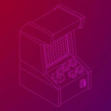 Arcade retro game machine vector Stock Illustration