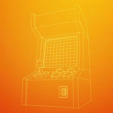 Arcade retro game machine vector Stock Illustration
