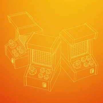 Arcade retro game machine vector Stock Illustration