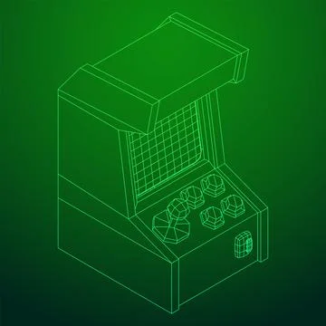 Arcade retro game machine vector Stock Illustration