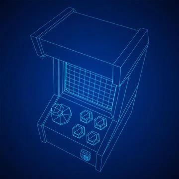 Arcade retro game machine vector Stock Illustration