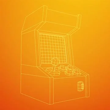 Arcade retro game machine vector Stock Illustration