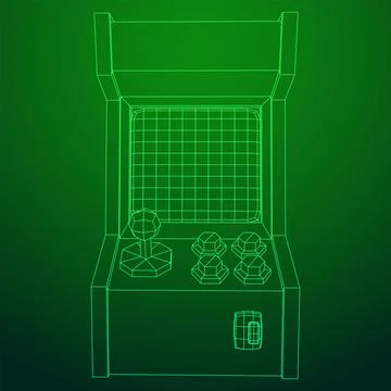 Arcade retro game machine vector Stock Illustration