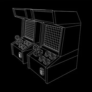 Arcade retro game machine vector Stock Illustration