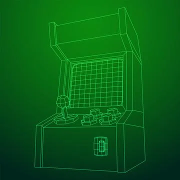 Arcade retro game machine vector Stock Illustration